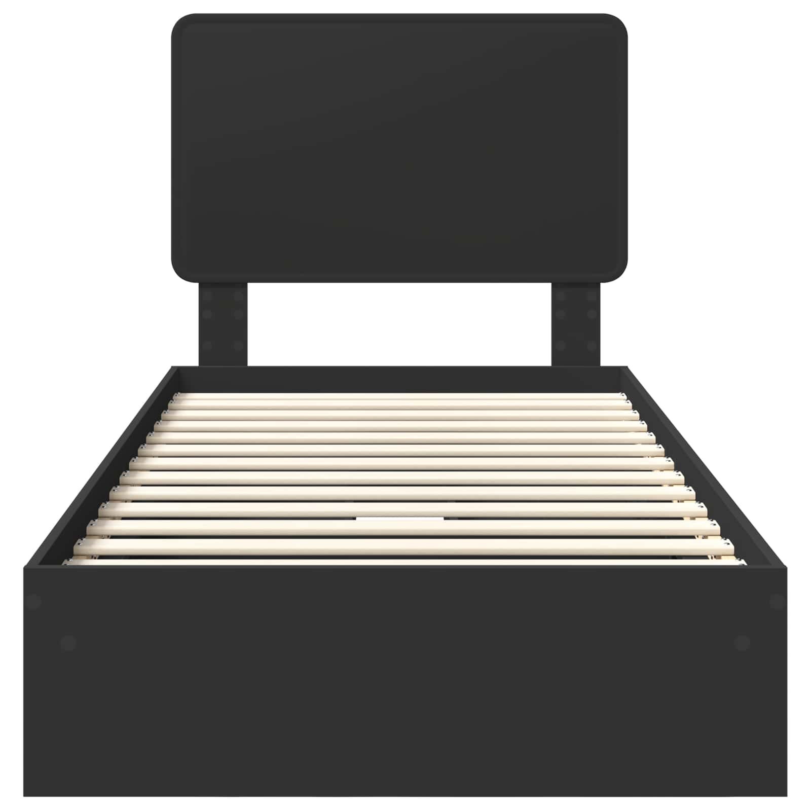 Letto con Contenitore Nero 90 x 190 cm Legno multistrato | homemem39