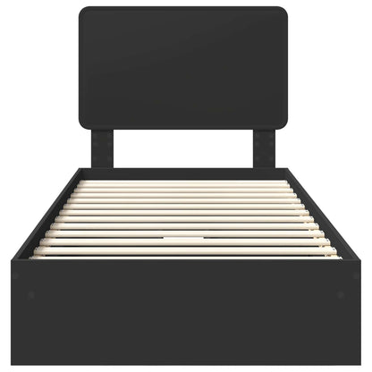 Letto con Contenitore Nero 90 x 190 cm Legno multistrato | homemem39