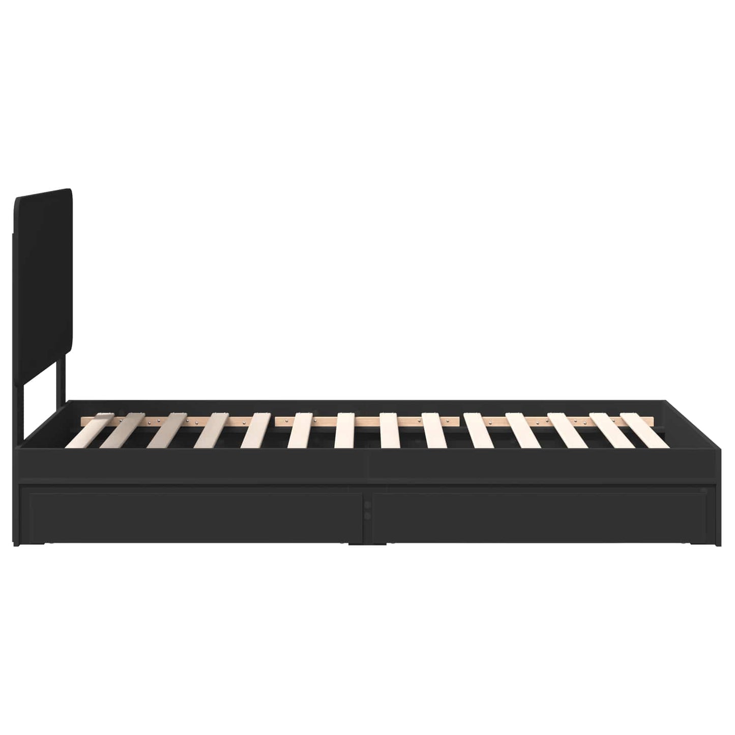 Letto con Contenitore Nero 90 x 190 cm Legno multistrato | homemem39