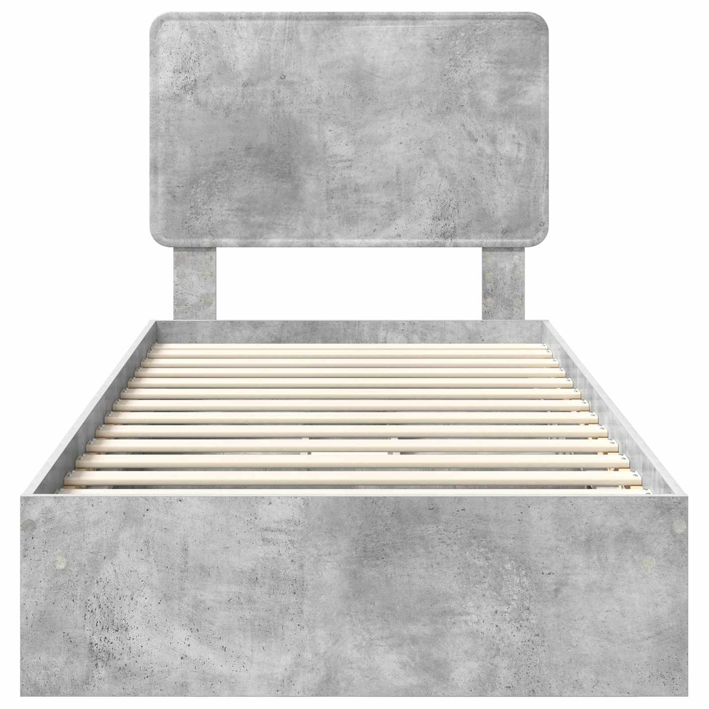 Letto con Contenitore con testiera Grigio cemento 90 x 190 cm | homemem39