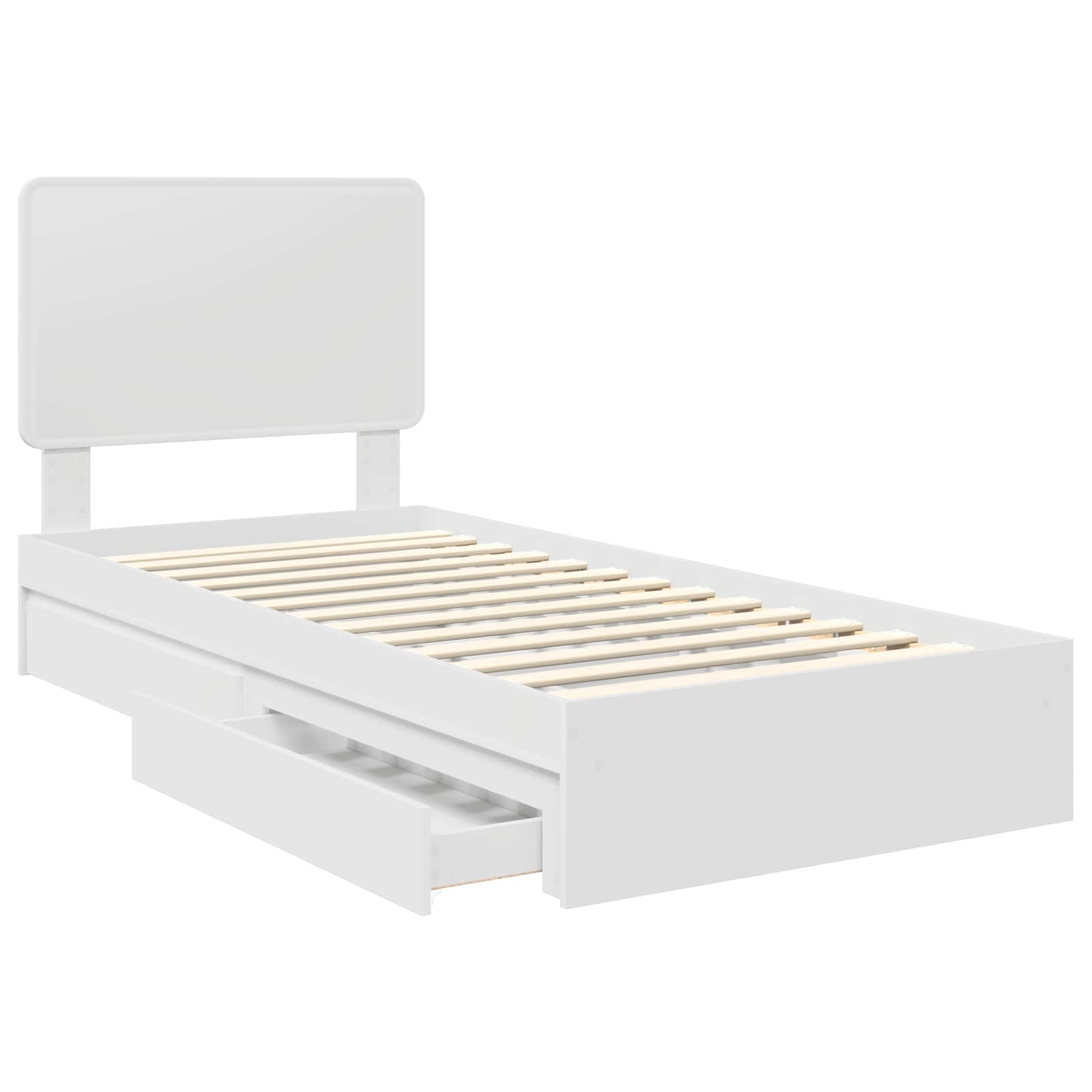 Letto con Contenitore Bianco 75 x 190 cm Legno multistrato | homemem39