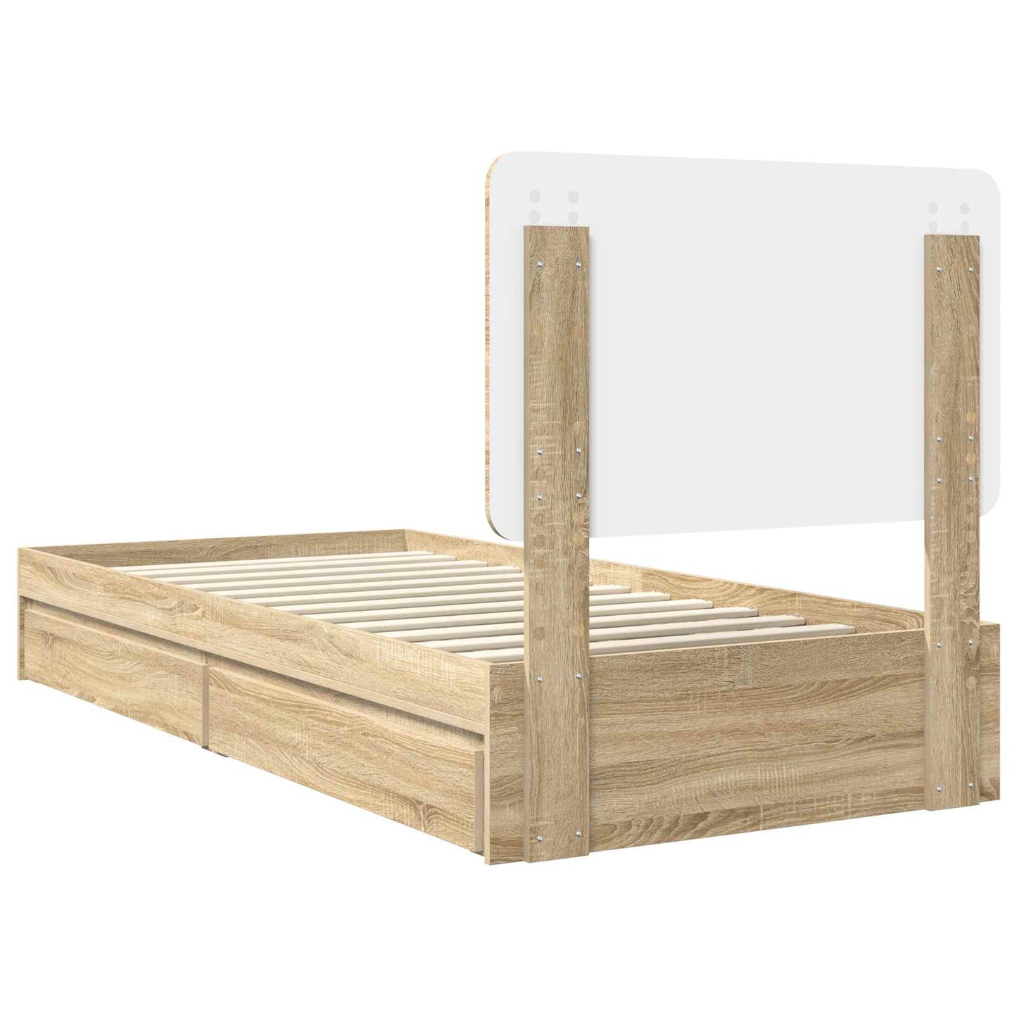 Letto con Contenitore con testiera Rovere Sonoma 75 x 190 cm | homemem39