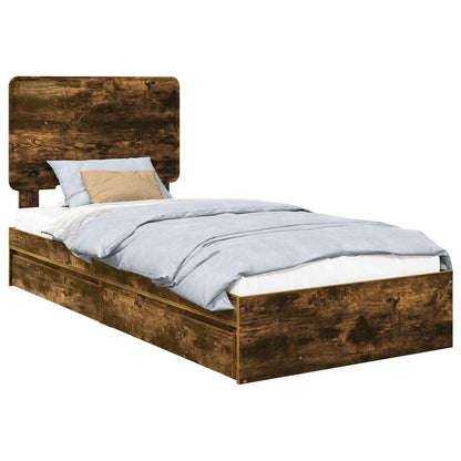 Letto con Contenitore Rovere fumé 75 x 190 cm Legno multistrato | homemem39