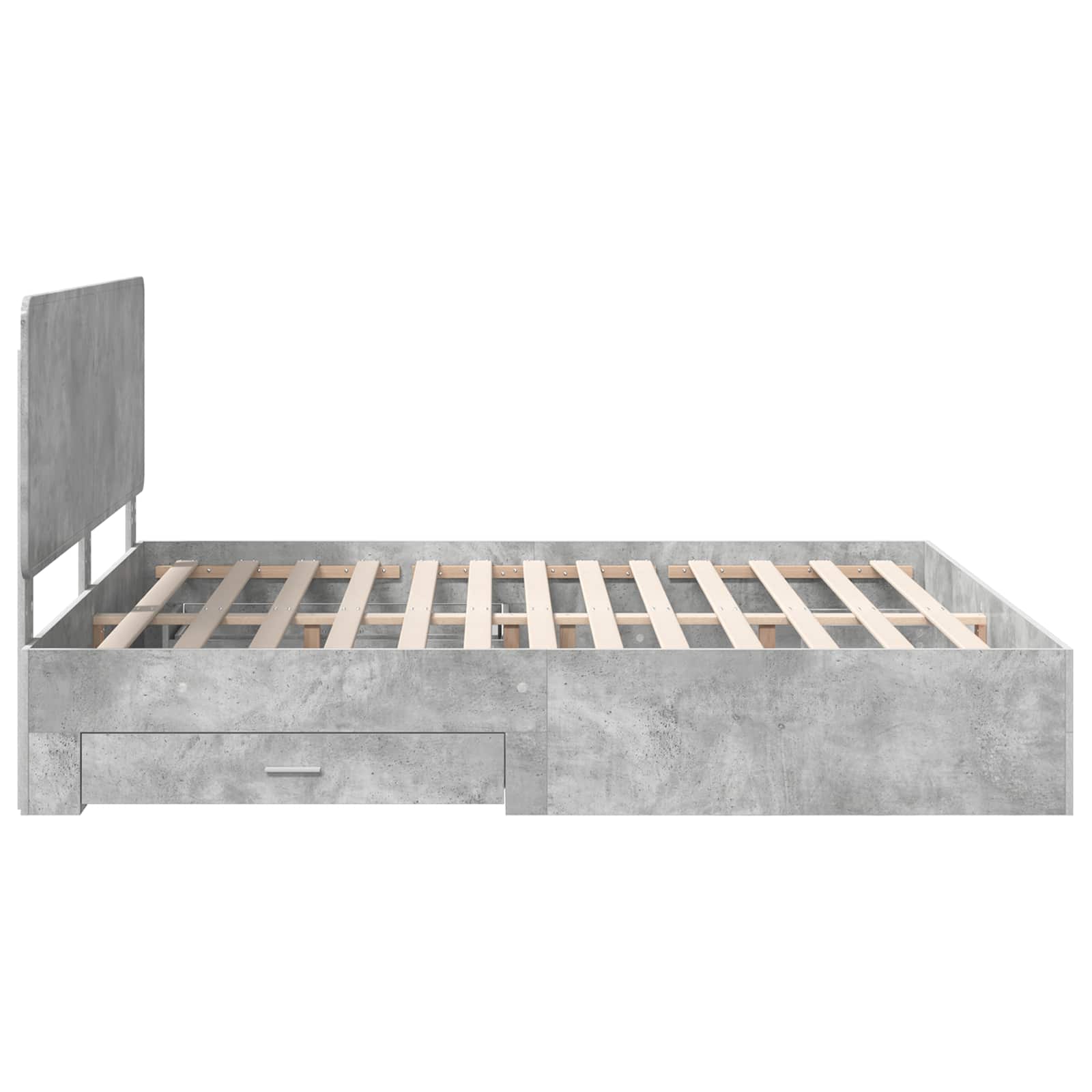 Struttura del letto con testiera Grigio cemento 200 x 200 cm | homemem39