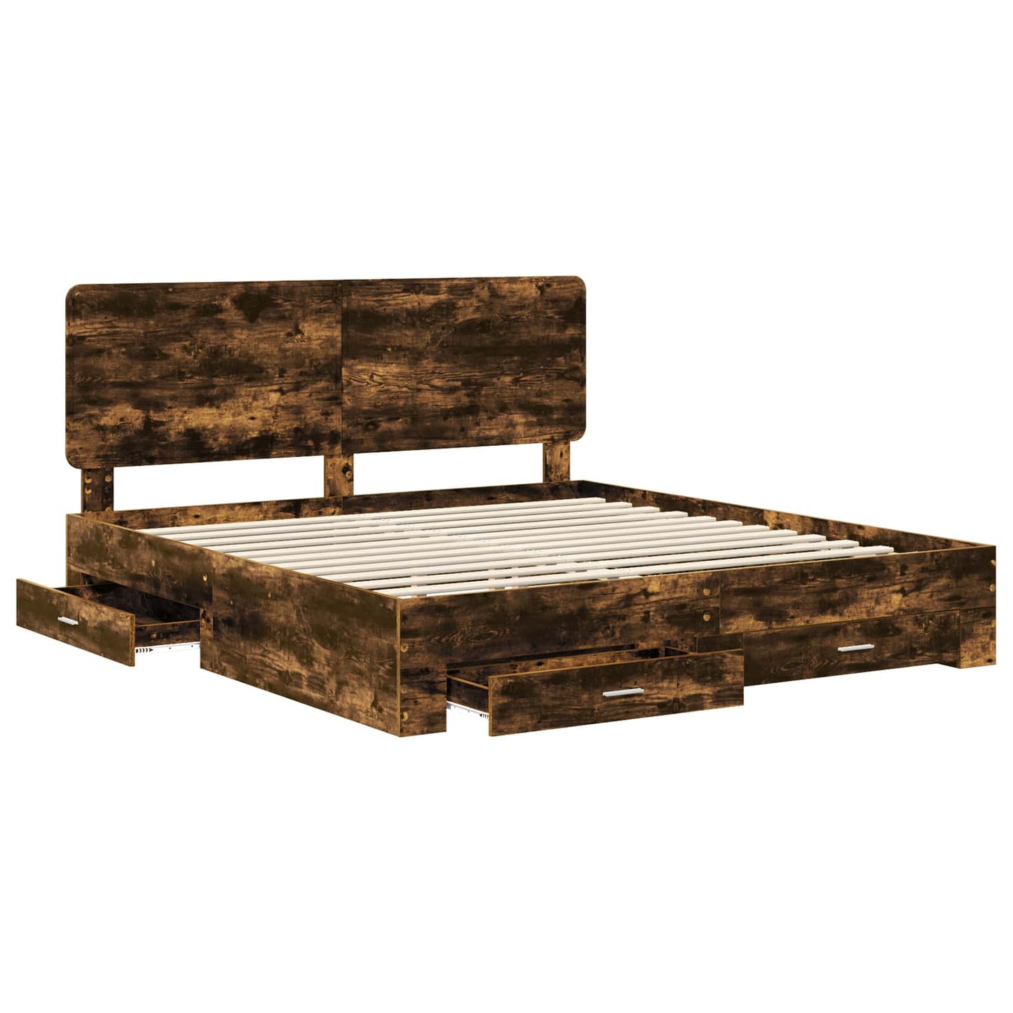 Struttura del letto Rovere fumé 200 x 200 cm Legno multistrato | homemem39