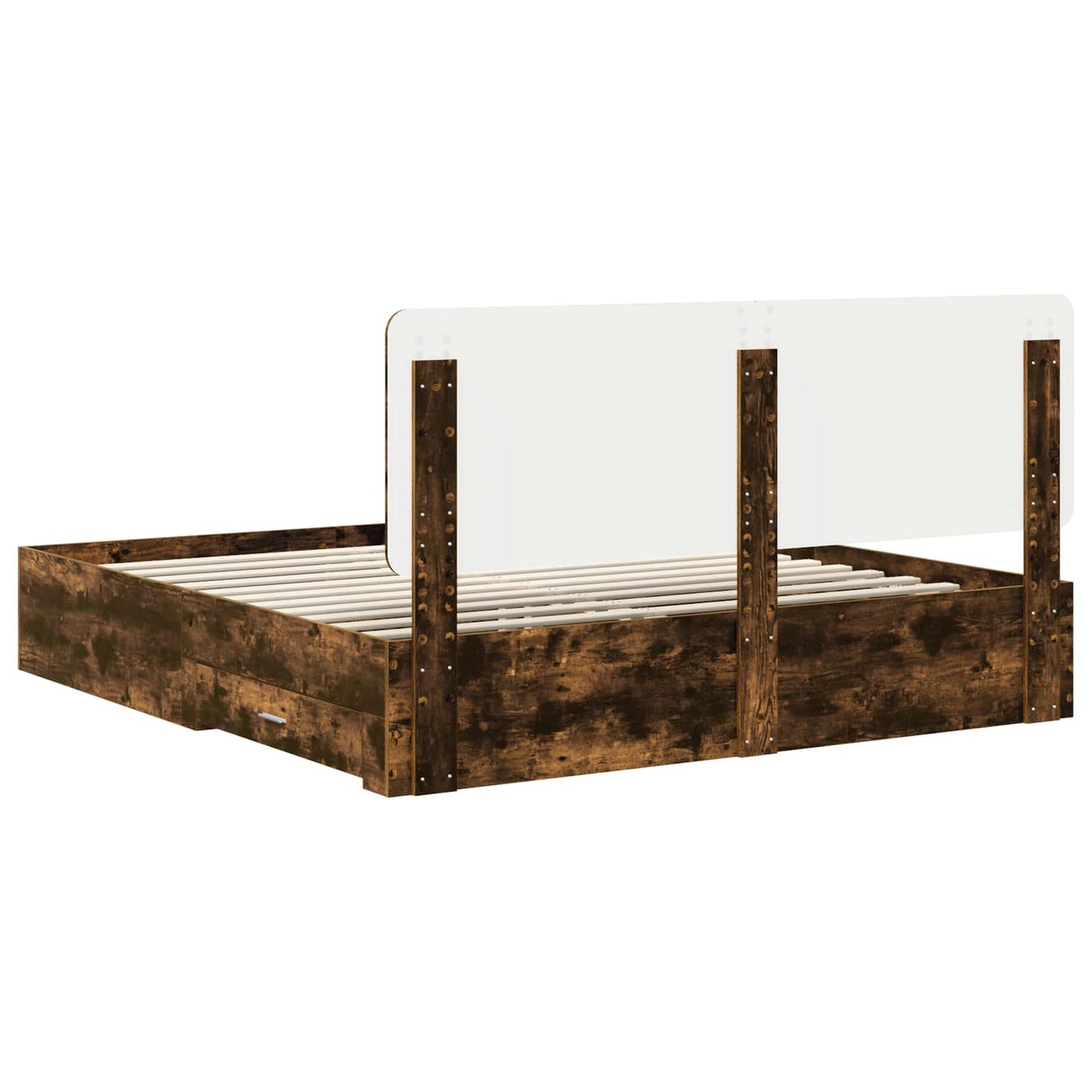 Struttura del letto Rovere fumé 200 x 200 cm Legno multistrato | homemem39