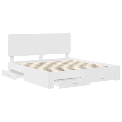 Struttura del letto Bianco 180 x 200 cm Legno multistrato | homemem39