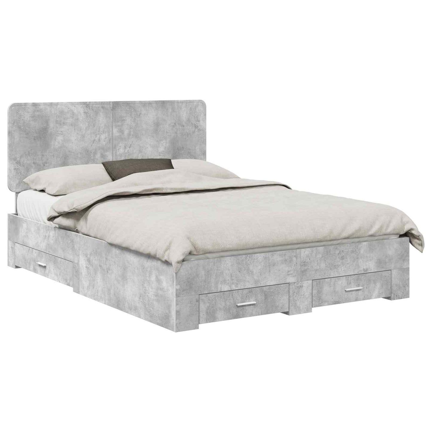Struttura del letto con testiera Grigio cemento 160 x 200 cm | homemem39