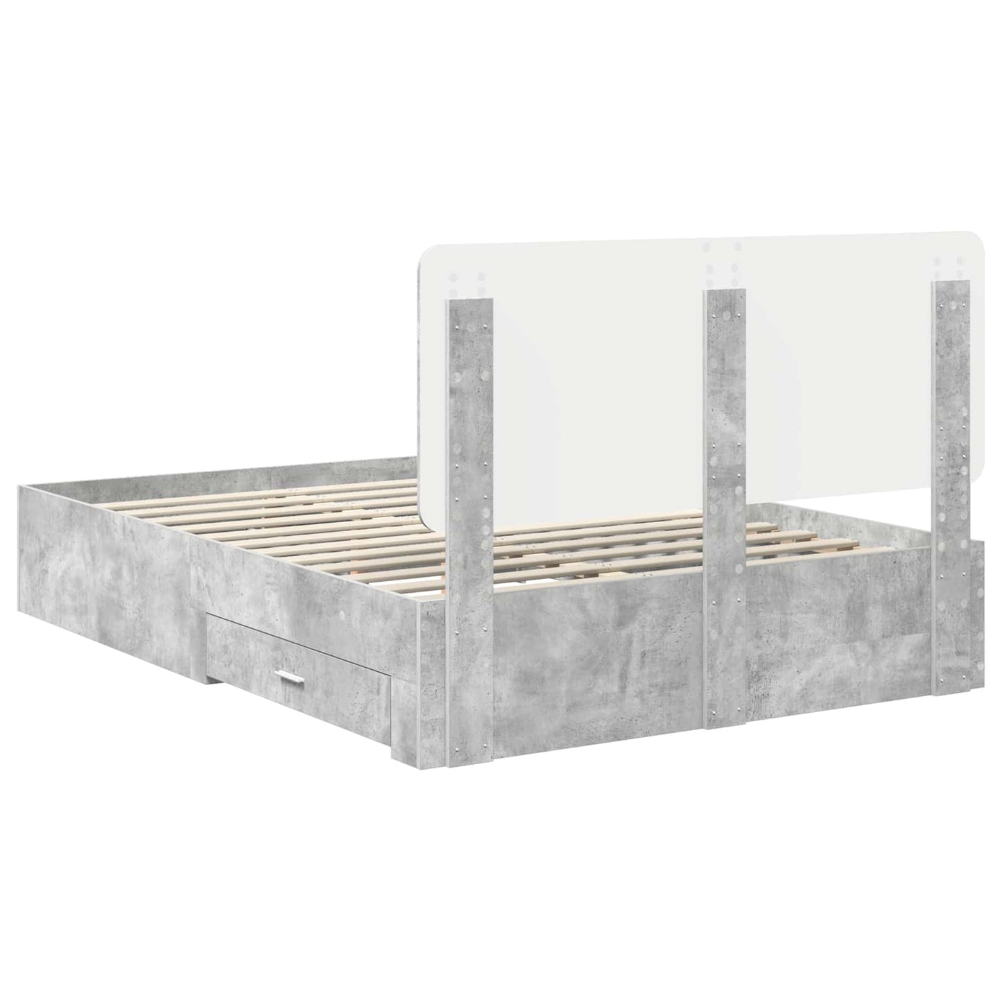 Struttura del letto con testiera Grigio cemento 160 x 200 cm | homemem39