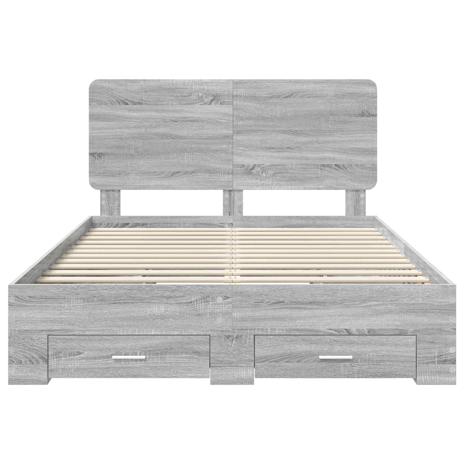 Struttura del letto con testiera Grigio Sonoma 160 x 200 cm | homemem39