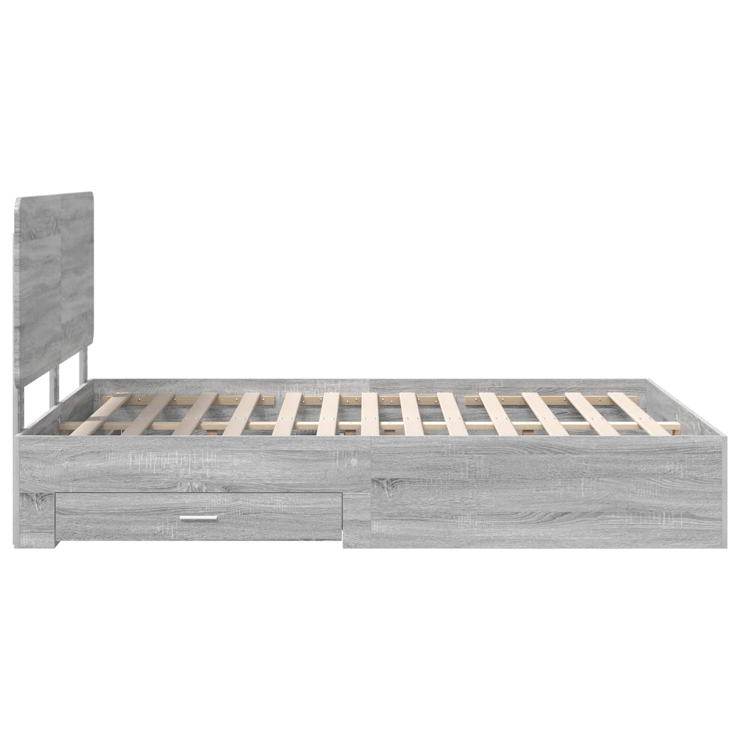 Struttura del letto con testiera Grigio Sonoma 160 x 200 cm | homemem39