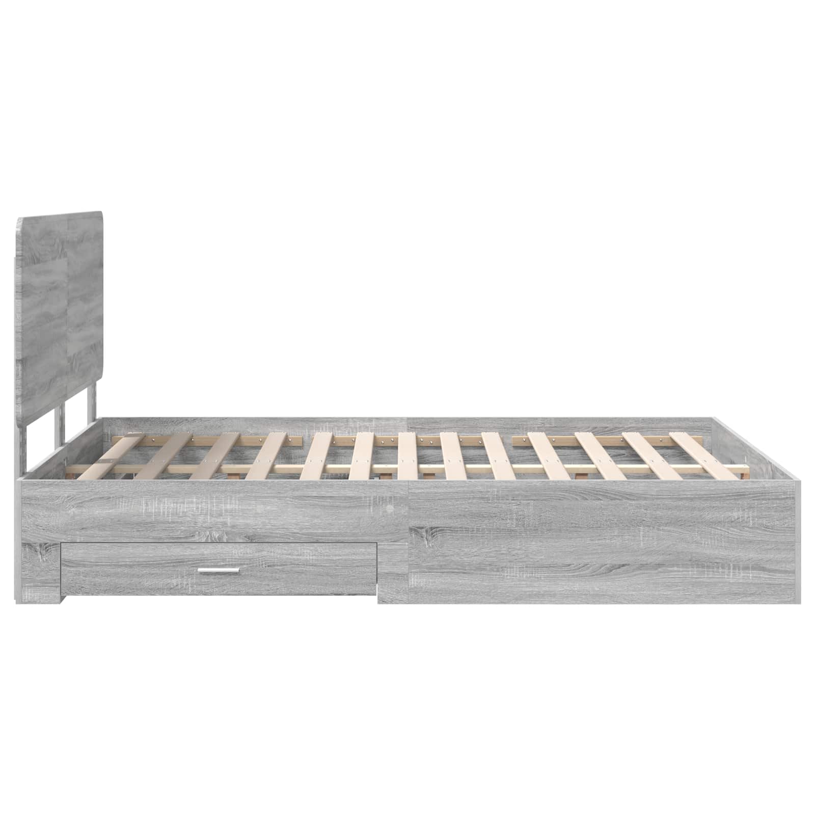 Struttura del letto con testiera Grigio Sonoma 160 x 200 cm | homemem39