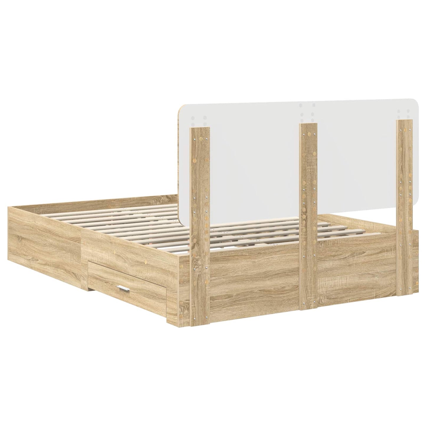 Struttura del letto con testiera Rovere Sonoma 150 x 200 cm | homemem39