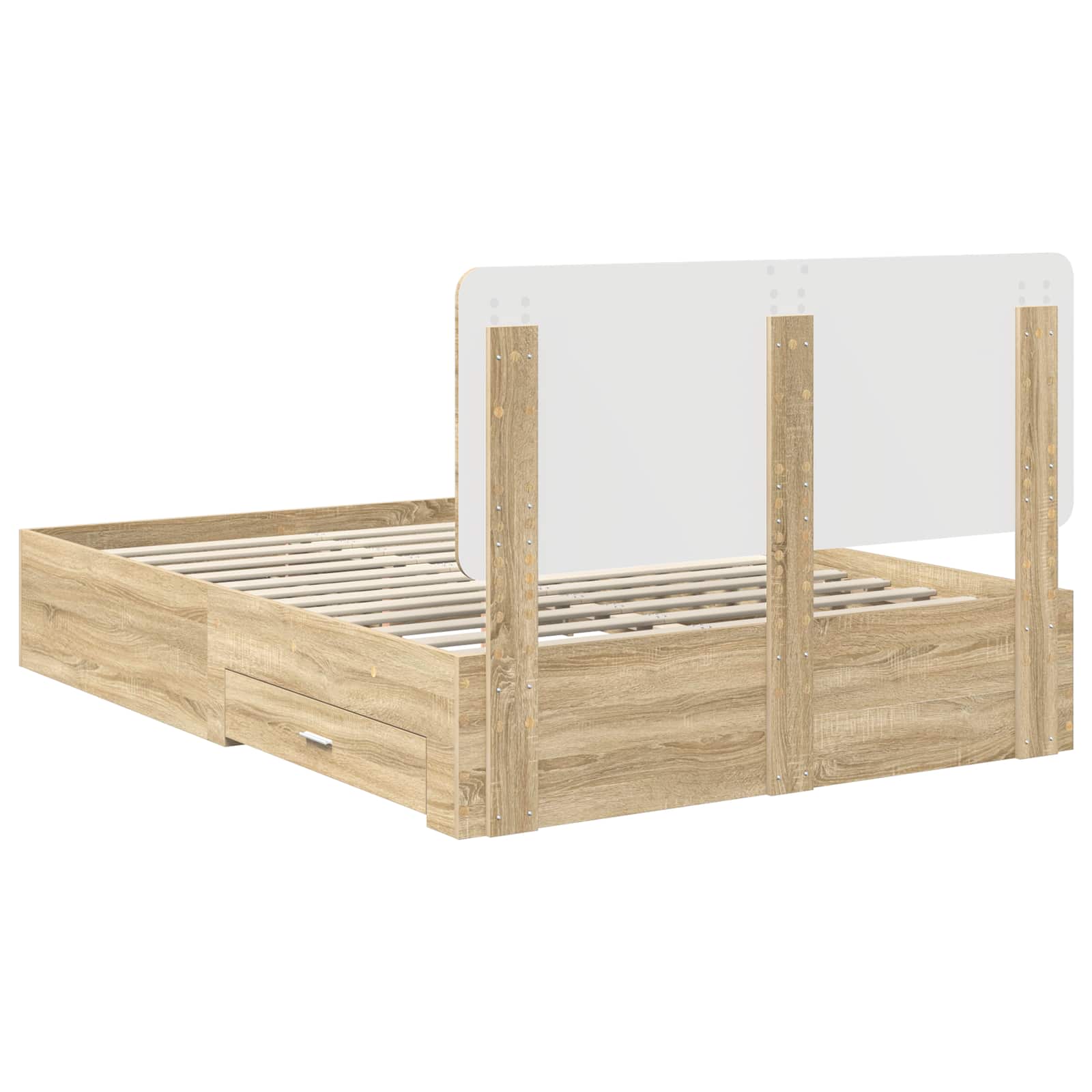 Struttura del letto con testiera Rovere Sonoma 150 x 200 cm | homemem39