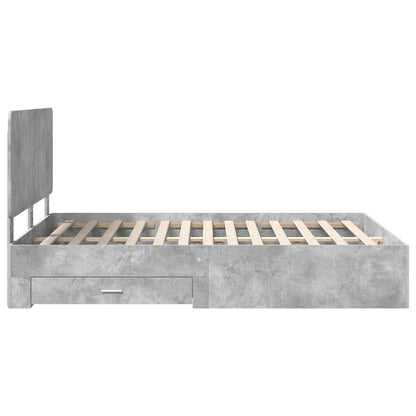 Struttura del letto con testiera Grigio cemento 150 x 200 cm | homemem39