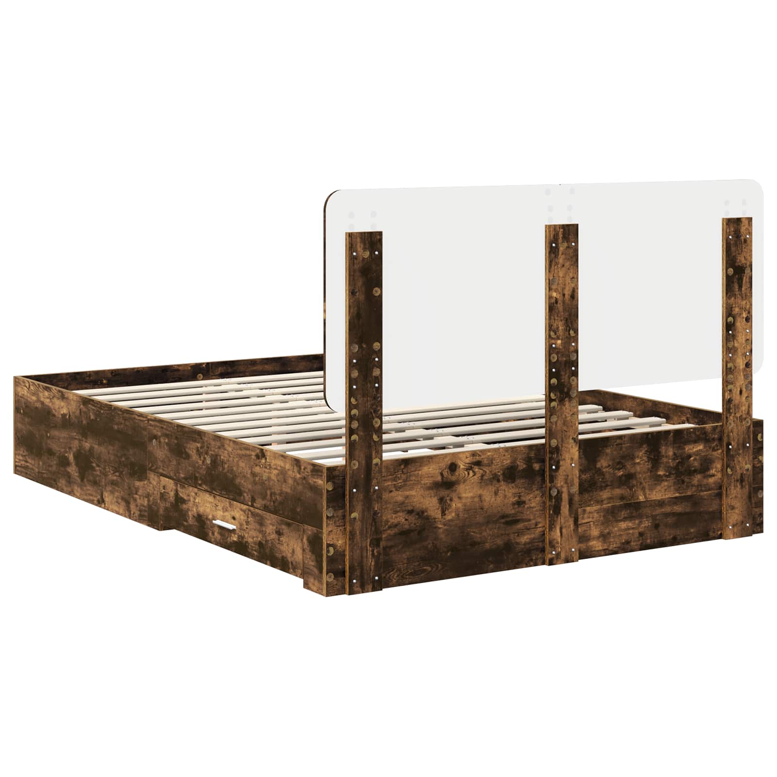 Struttura del letto Rovere fumé 150 x 200 cm Legno multistrato | homemem39