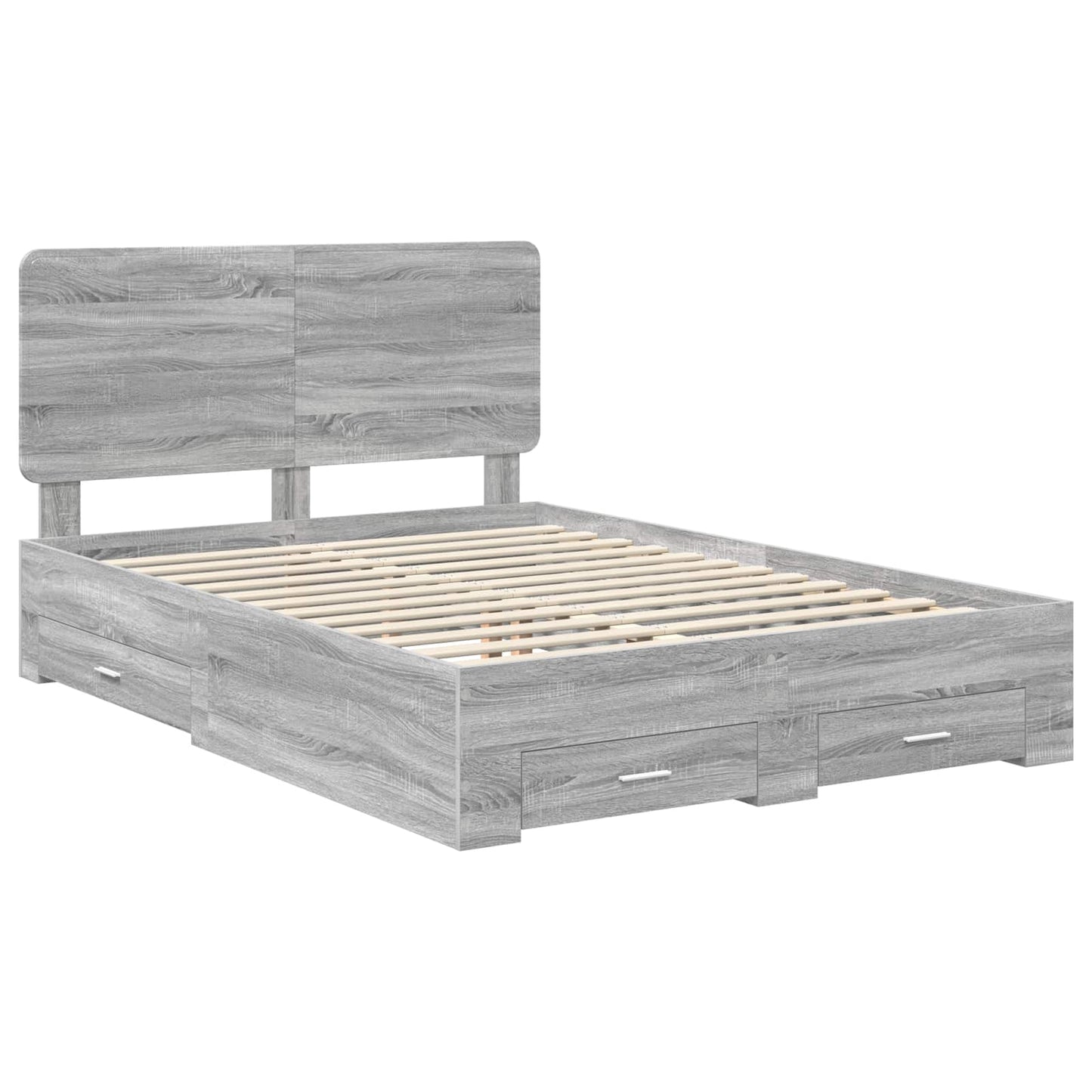Struttura del letto con testiera Grigio Sonoma 150 x 200 cm | homemem39