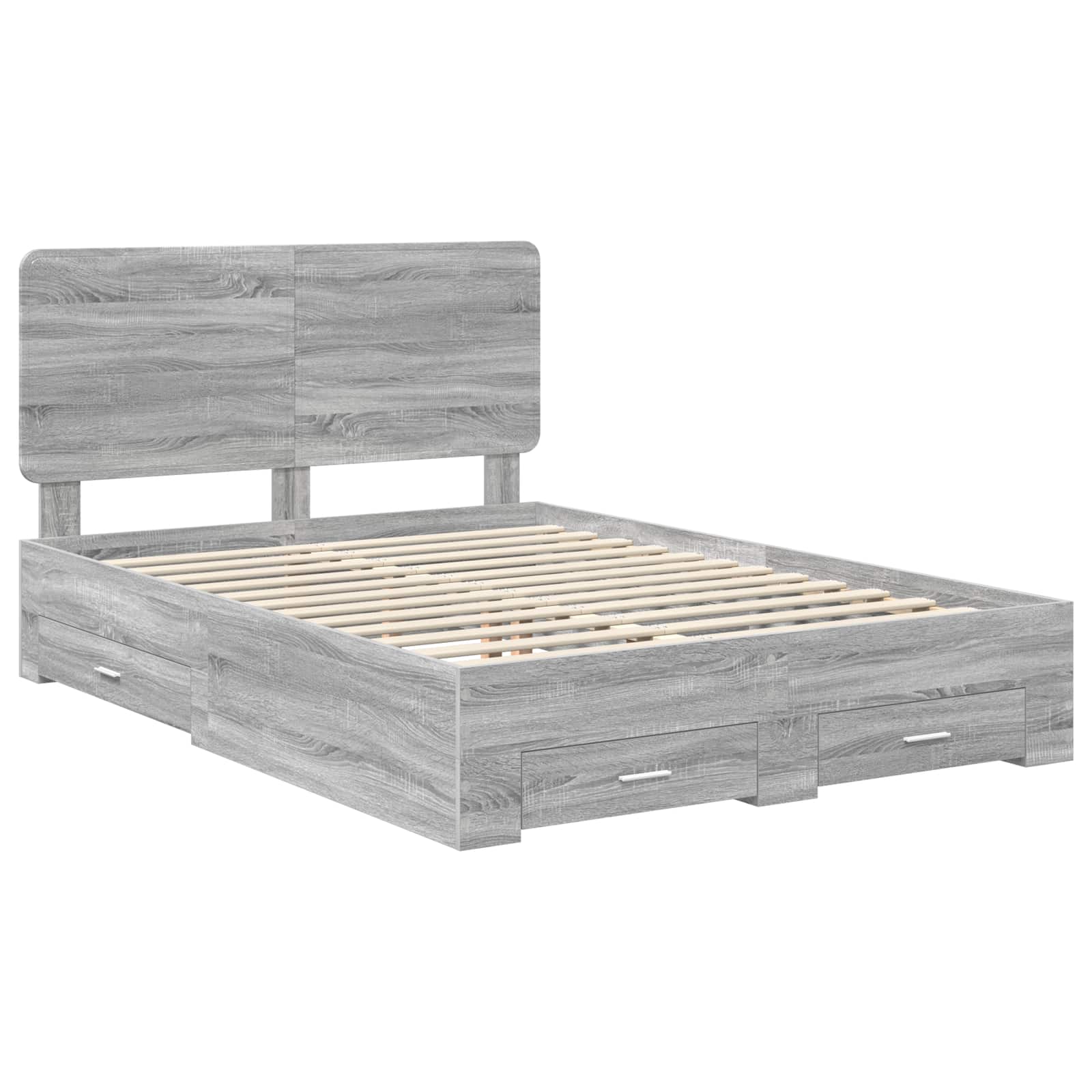 Struttura del letto con testiera Grigio Sonoma 150 x 200 cm | homemem39