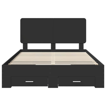 Struttura del letto Nero 140 x 200 cm Legno multistrato