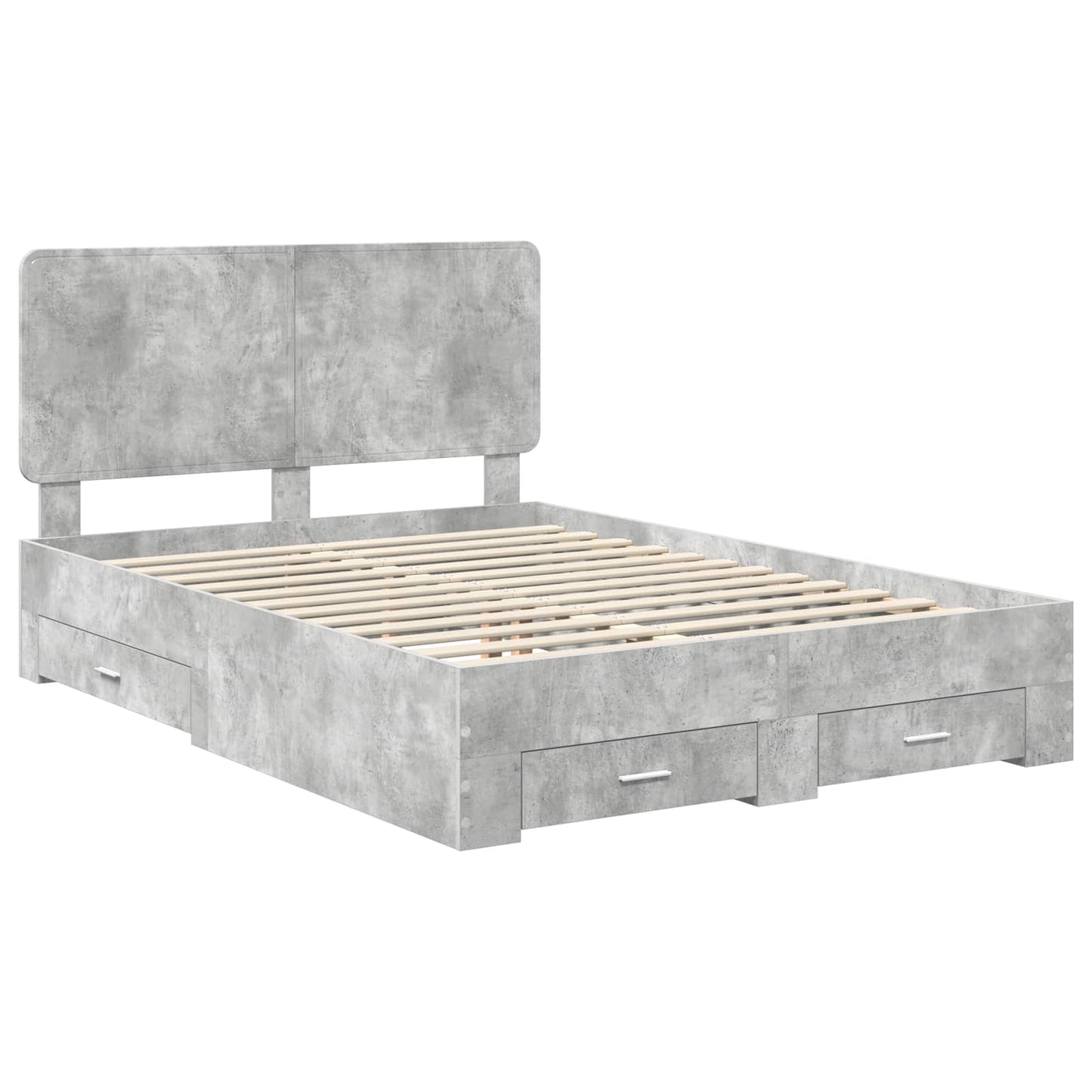 Struttura del letto con testiera Grigio cemento 140 x 200 cm | homemem39