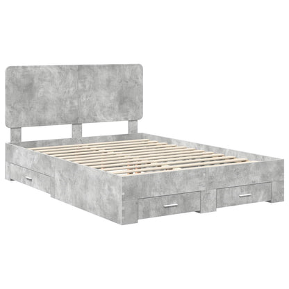 Struttura del letto con testiera Grigio cemento 140 x 200 cm | homemem39