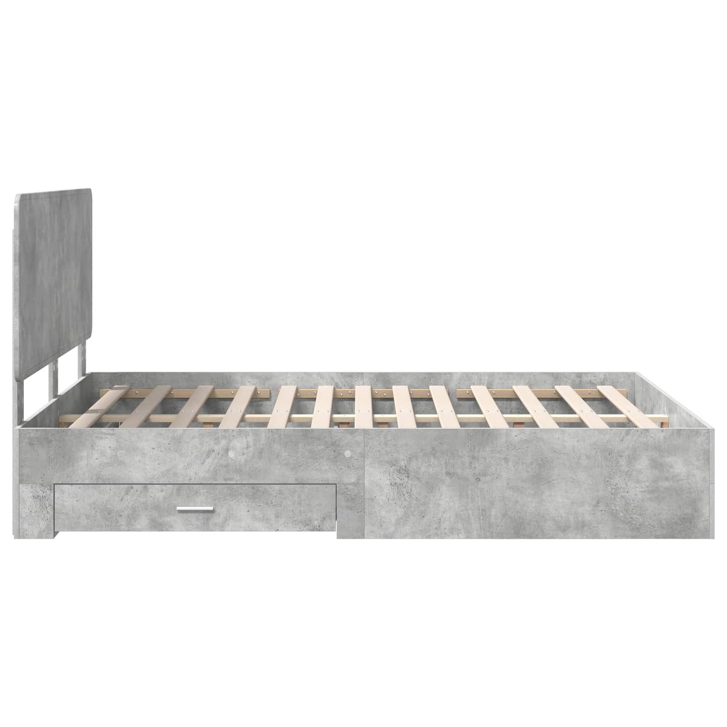 Struttura del letto con testiera Grigio cemento 140 x 200 cm | homemem39