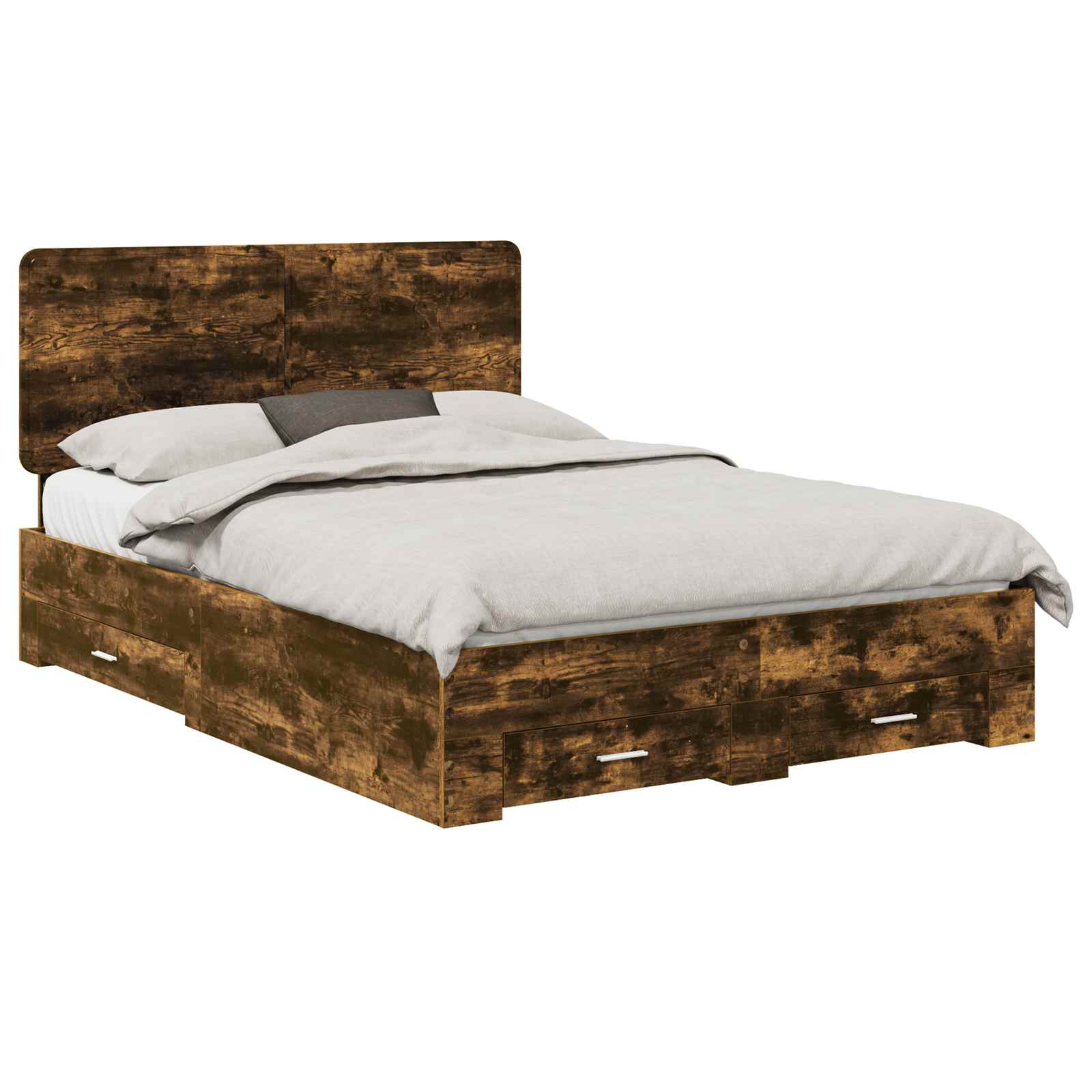 Struttura del letto Rovere fumé 140 x 200 cm Legno multistrato | homemem39
