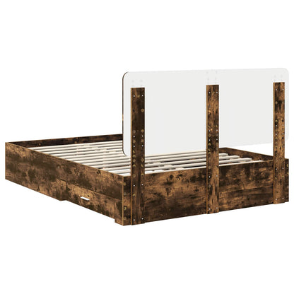 Struttura del letto Rovere fumé 140 x 200 cm Legno multistrato | homemem39