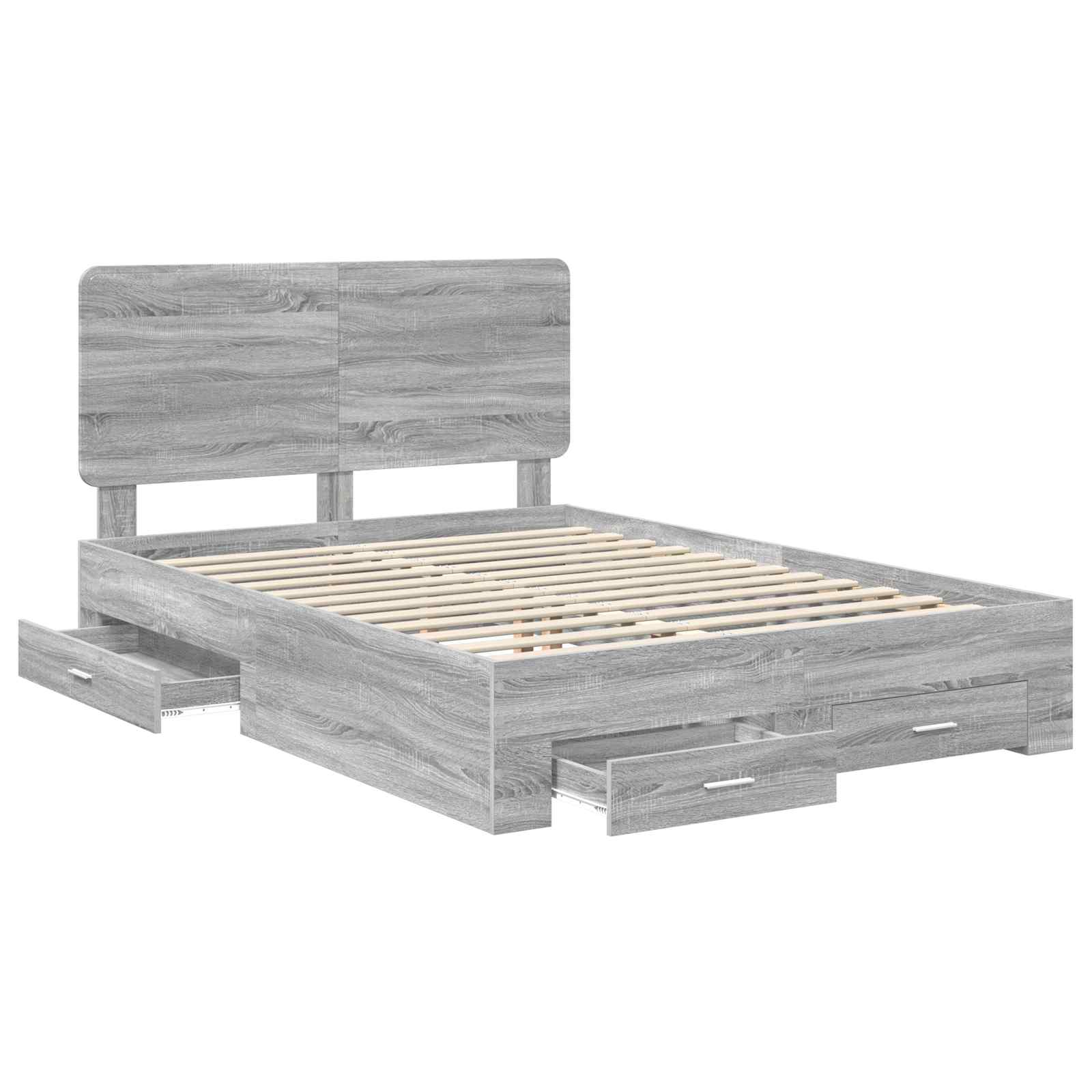 Struttura del letto con testiera Grigio Sonoma 140 x 200 cm | homemem39