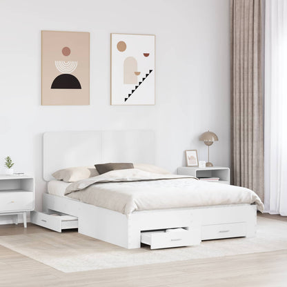 Struttura del letto Bianco 140 x 190 cm Legno multistrato | homemem39