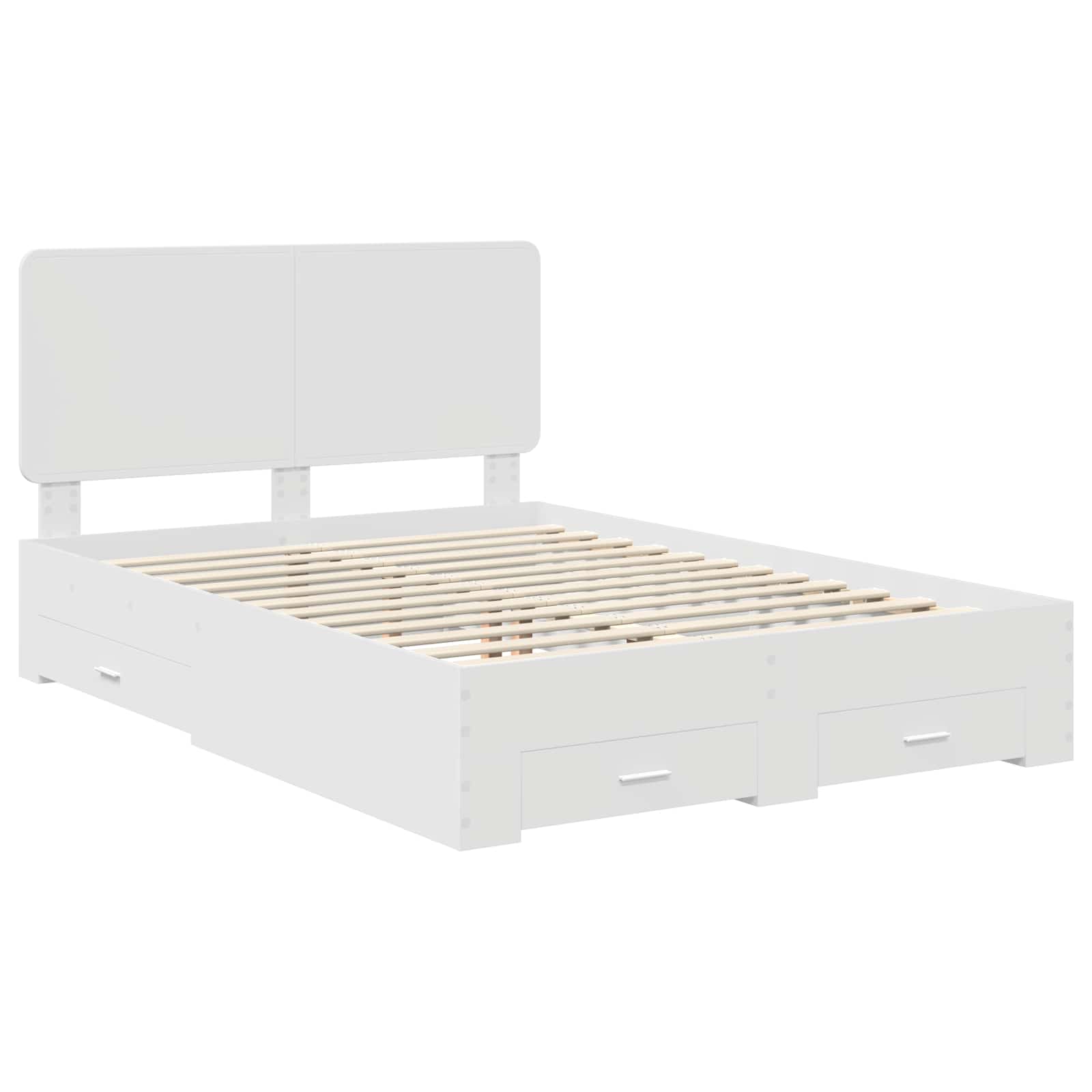 Struttura del letto Bianco 140 x 190 cm Legno multistrato | homemem39