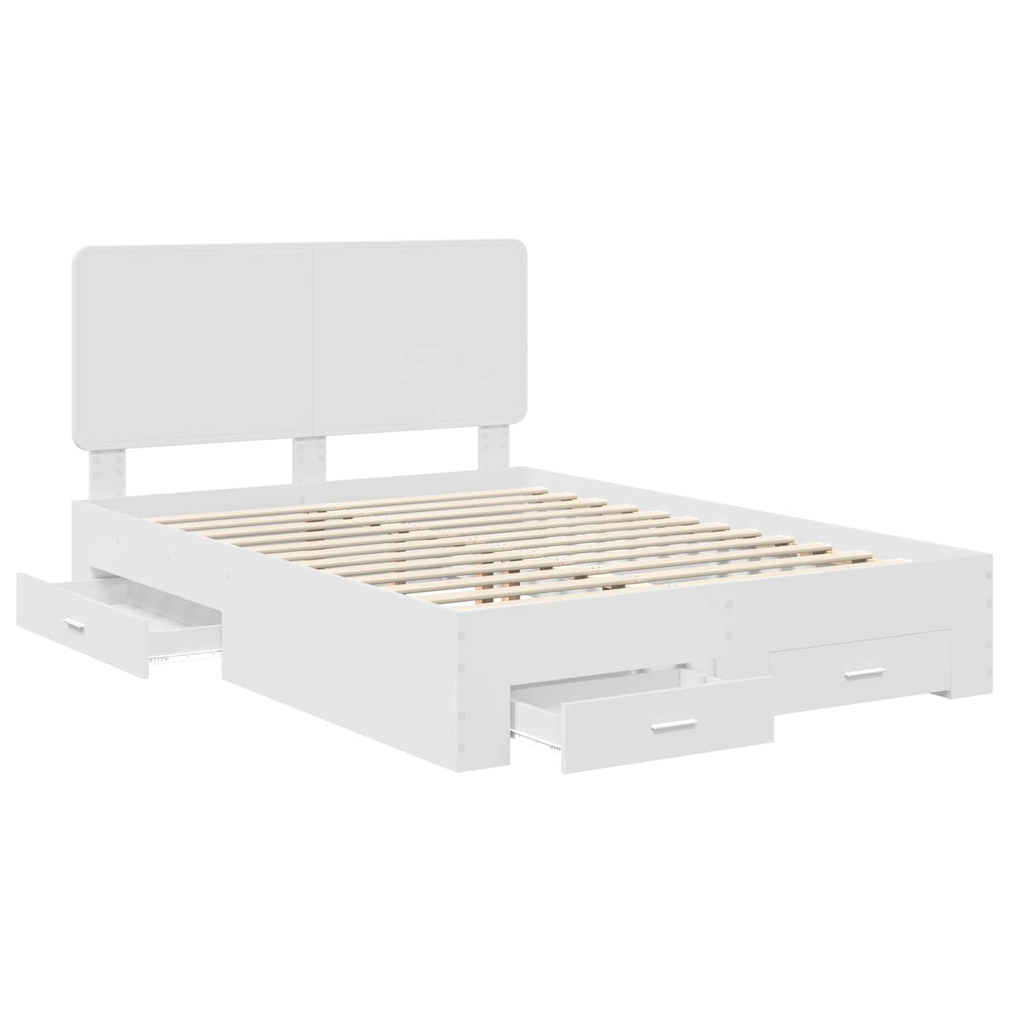 Struttura del letto Bianco 140 x 190 cm Legno multistrato | homemem39