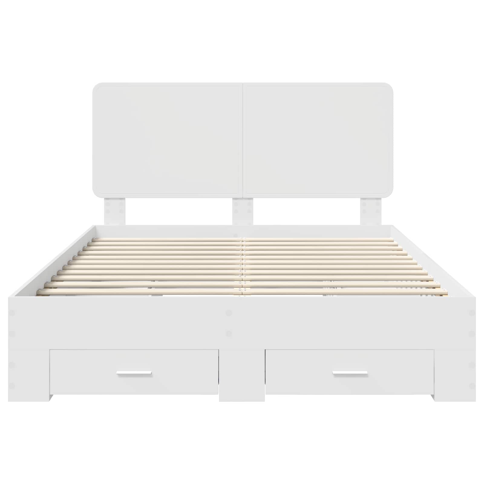 Struttura del letto Bianco 140 x 190 cm Legno multistrato | homemem39