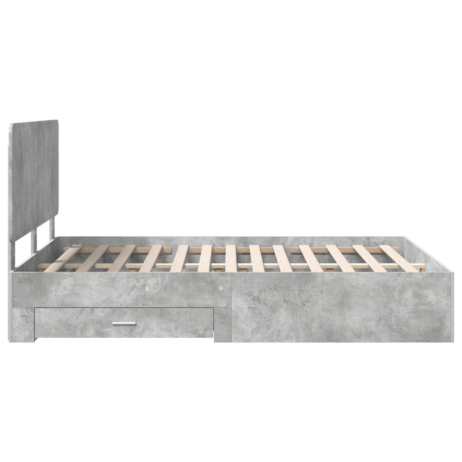 Struttura del letto con testiera Grigio cemento 140 x 190 cm | homemem39