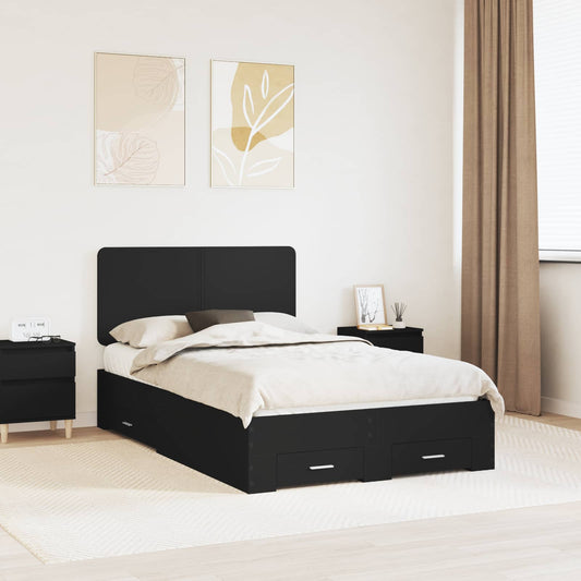 Struttura del letto Nero 135 x 190 cm Legno multistrato | homemem39