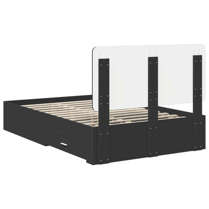 Struttura del letto Nero 135 x 190 cm Legno multistrato | homemem39