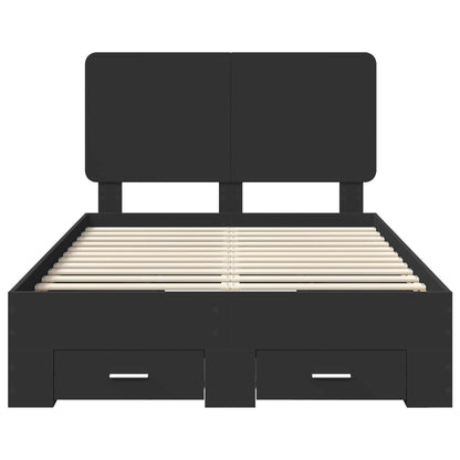 Struttura del letto Nero 135 x 190 cm Legno multistrato | homemem39