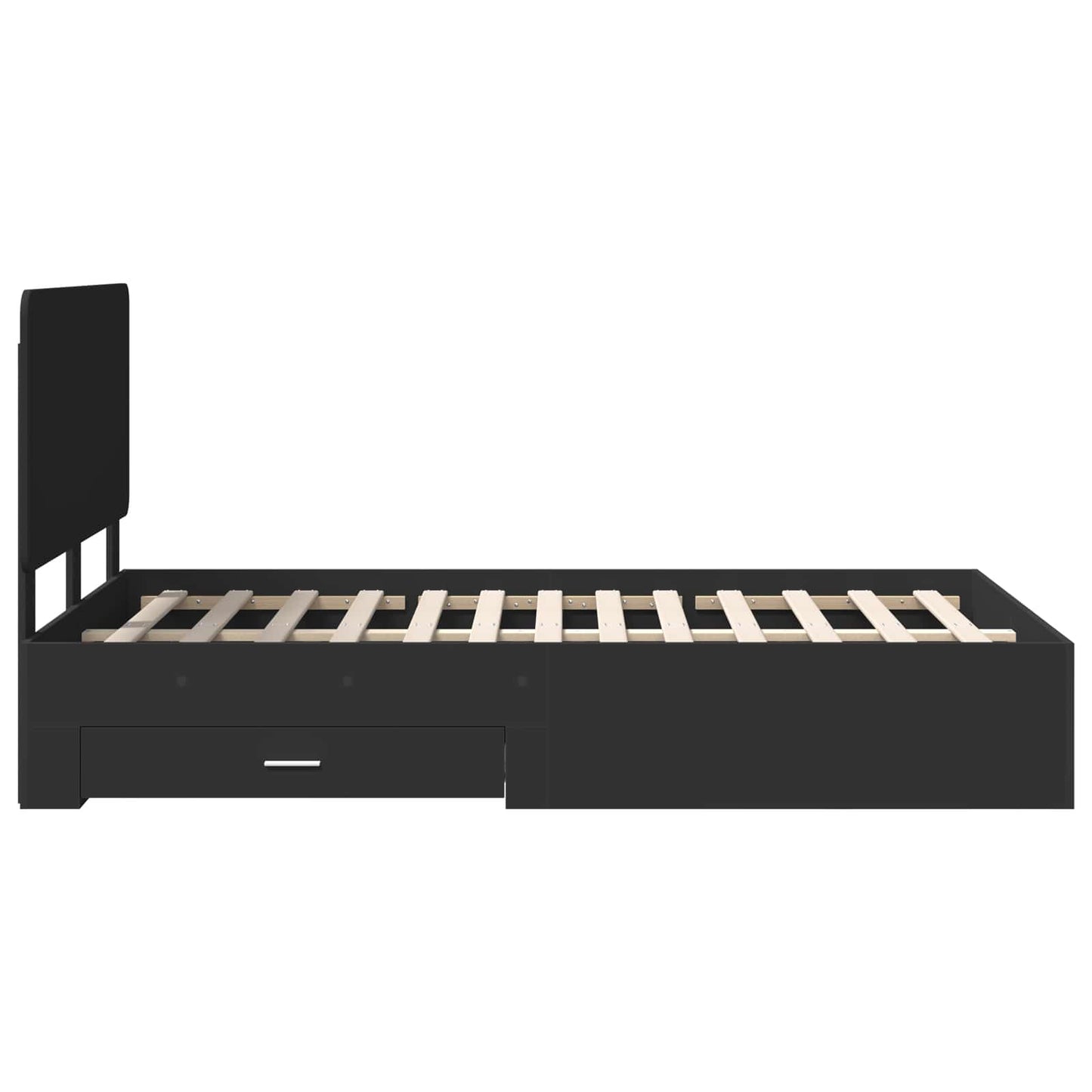 Struttura del letto Nero 135 x 190 cm Legno multistrato | homemem39