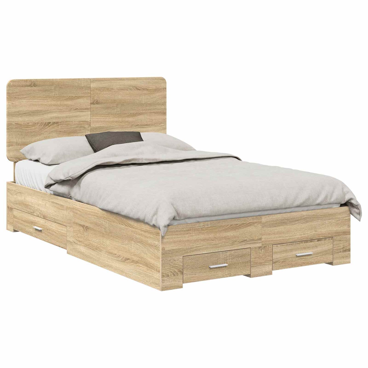 Struttura del letto con testiera Rovere Sonoma 135 x 190 cm | homemem39