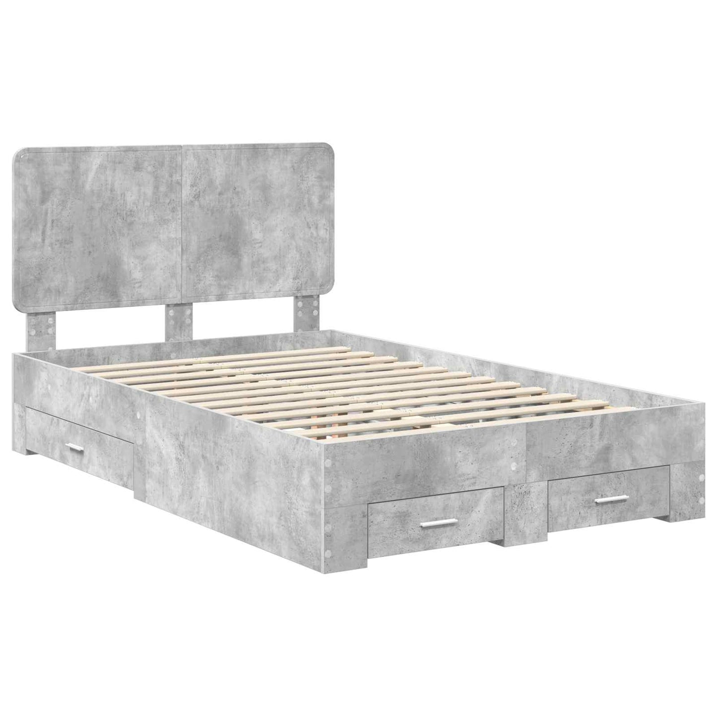 Struttura del letto con testiera Grigio cemento 135 x 190 cm | homemem39