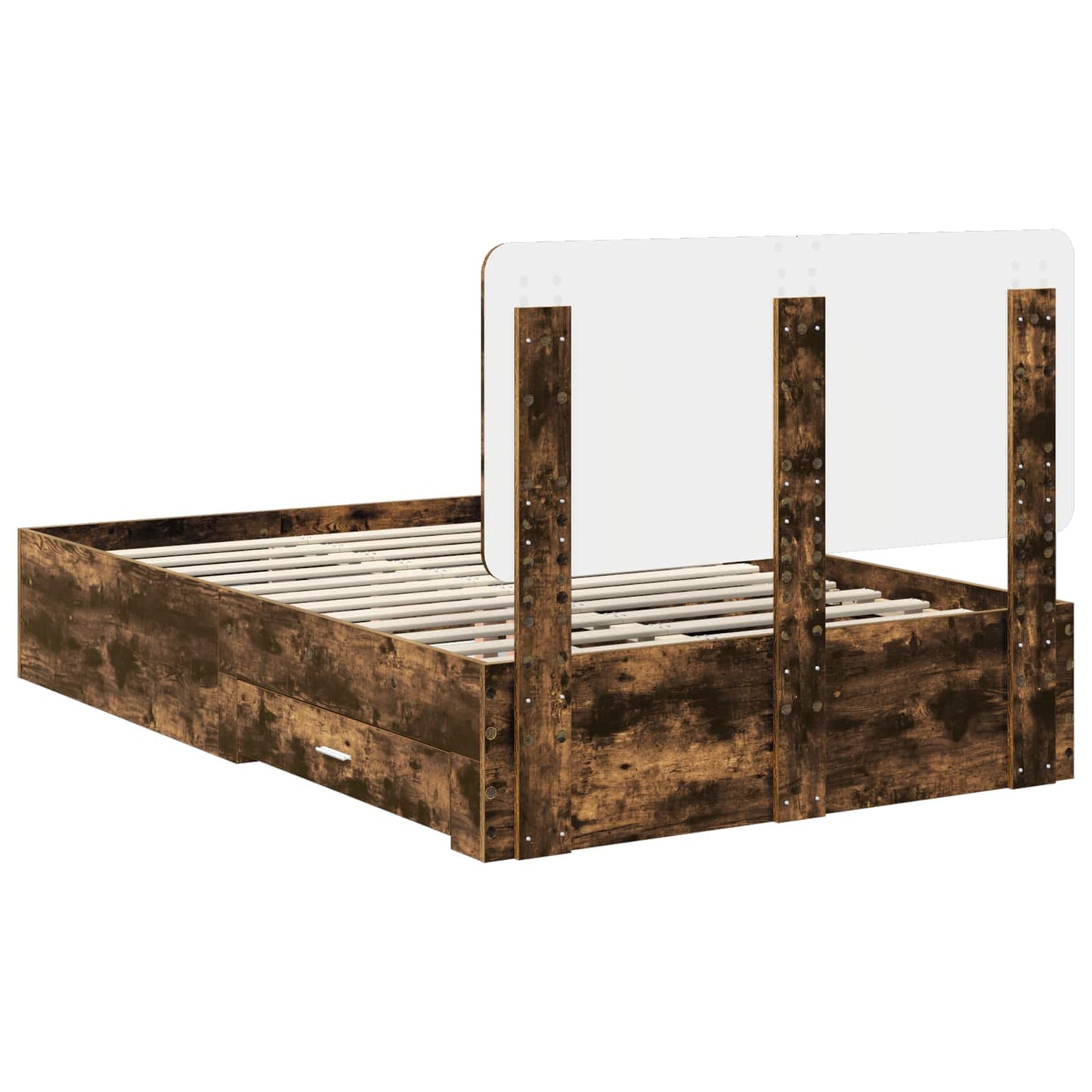 Struttura del letto Rovere fumé 135 x 190 cm Legno multistrato | homemem39