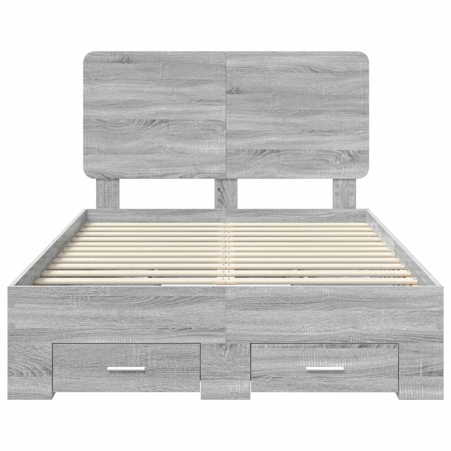 Struttura del letto con testiera Grigio Sonoma 135 x 190 cm | homemem39