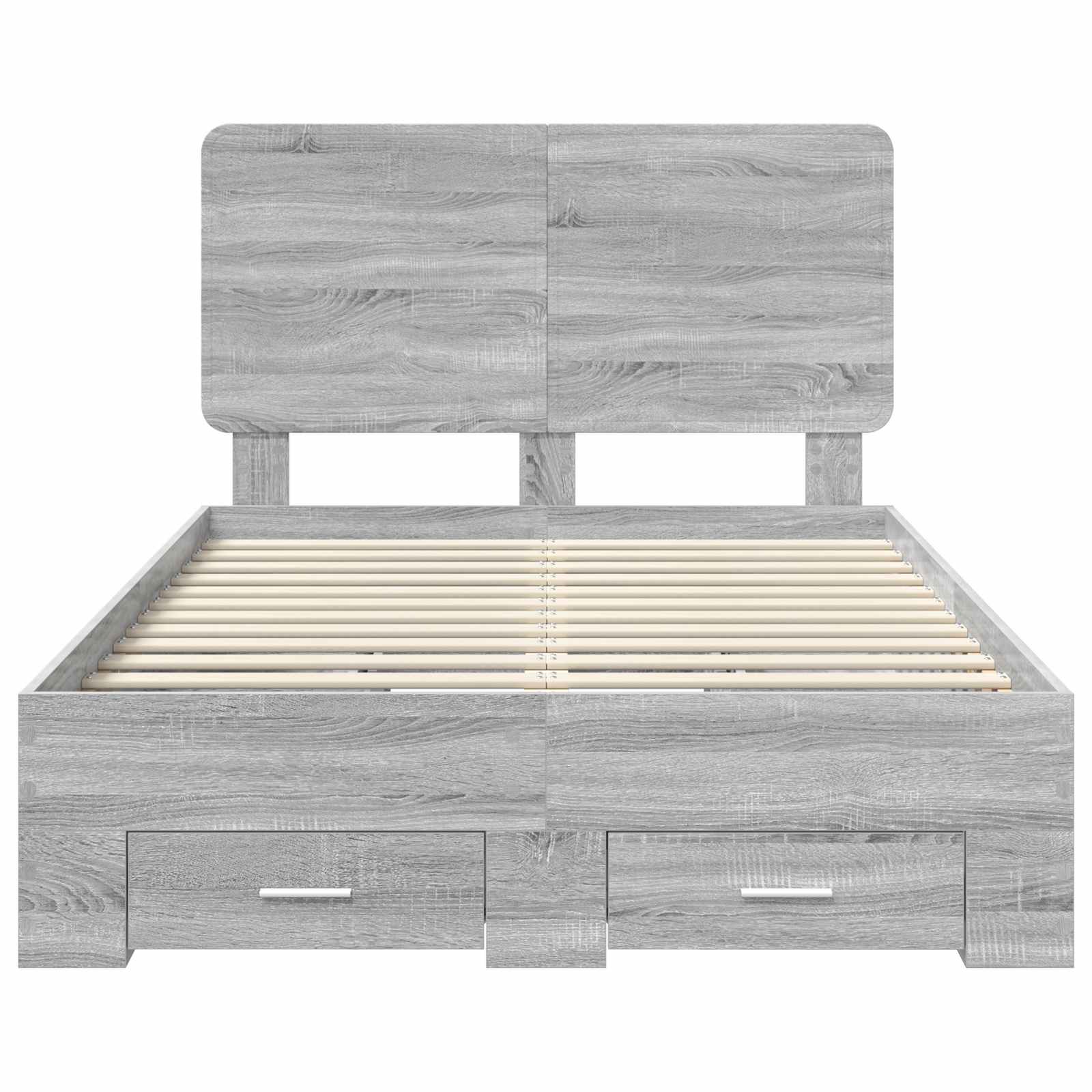 Struttura del letto con testiera Grigio Sonoma 135 x 190 cm | homemem39