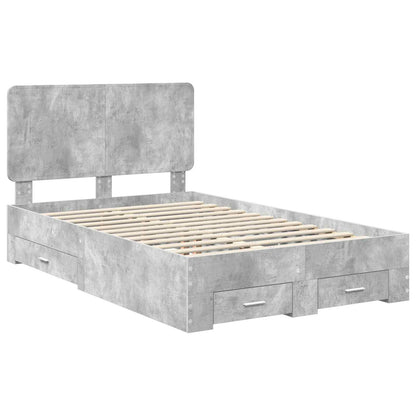 Struttura del letto con testiera Grigio cemento 120 x 200 cm