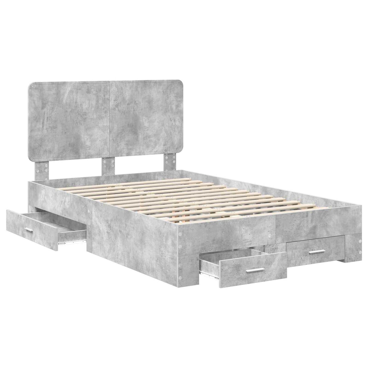 Struttura del letto con testiera Grigio cemento 120 x 200 cm | homemem39