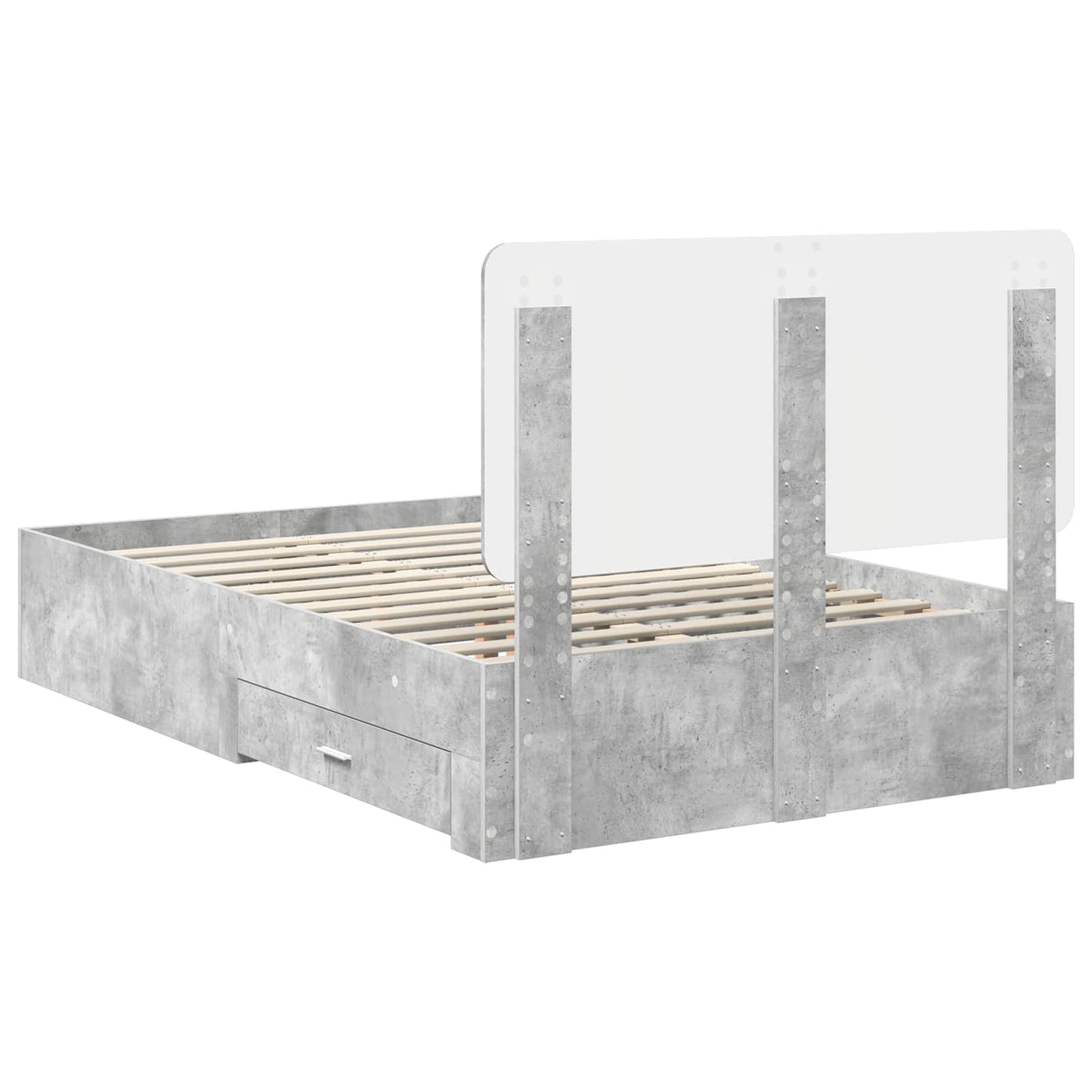 Struttura del letto con testiera Grigio cemento 120 x 200 cm | homemem39