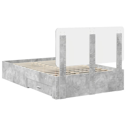 Struttura del letto con testiera Grigio cemento 120 x 200 cm | homemem39
