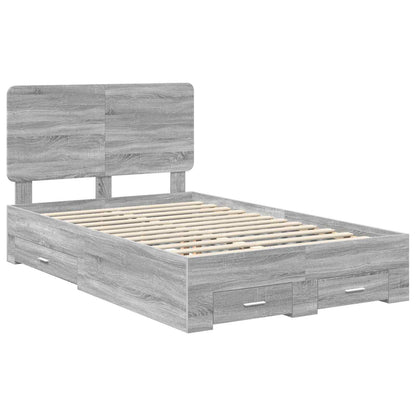 Struttura del letto con testiera Grigio Sonoma 120 x 200 cm | homemem39