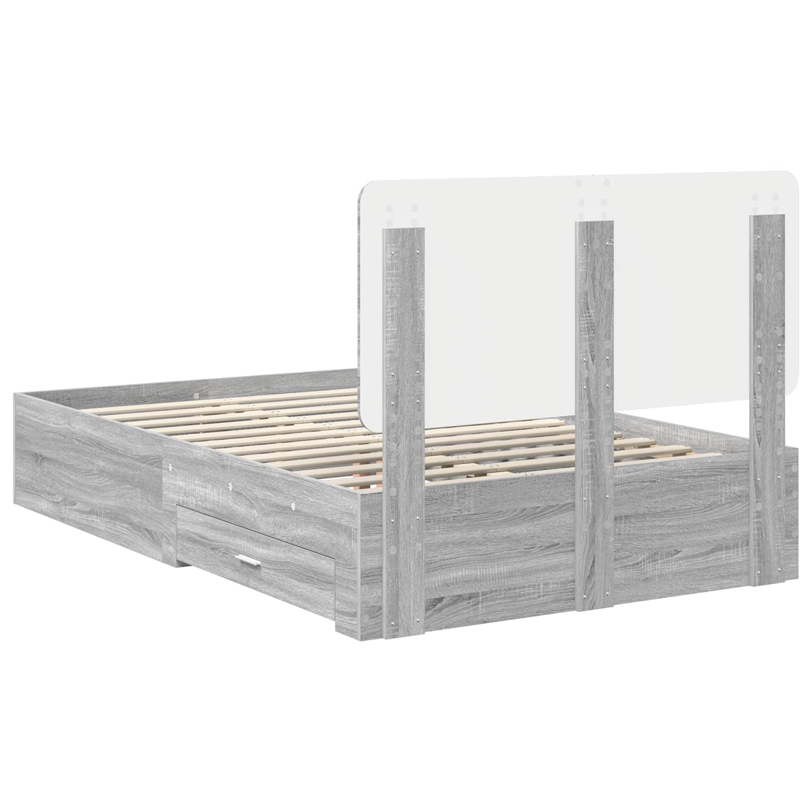 Struttura del letto con testiera Grigio Sonoma 120 x 200 cm | homemem39