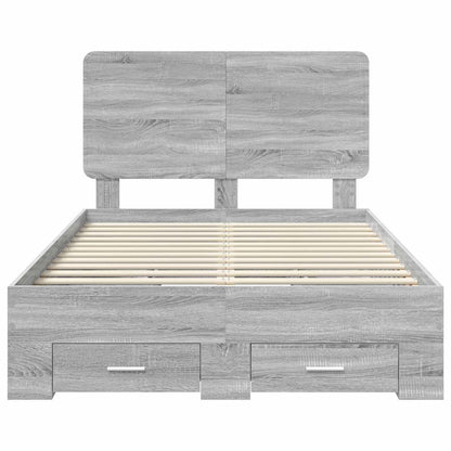 Struttura del letto con testiera Grigio Sonoma 120 x 200 cm | homemem39